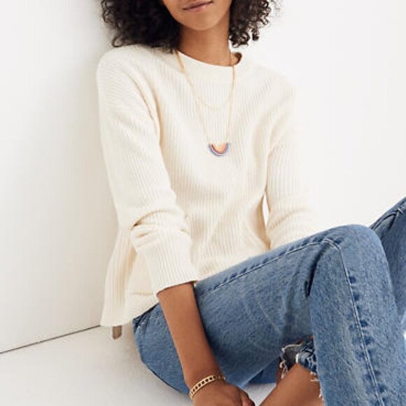 NWOT  Madewell Patch‎ Pocket Pullover Ivory Sweater Size 2X - Picture 1 of 11